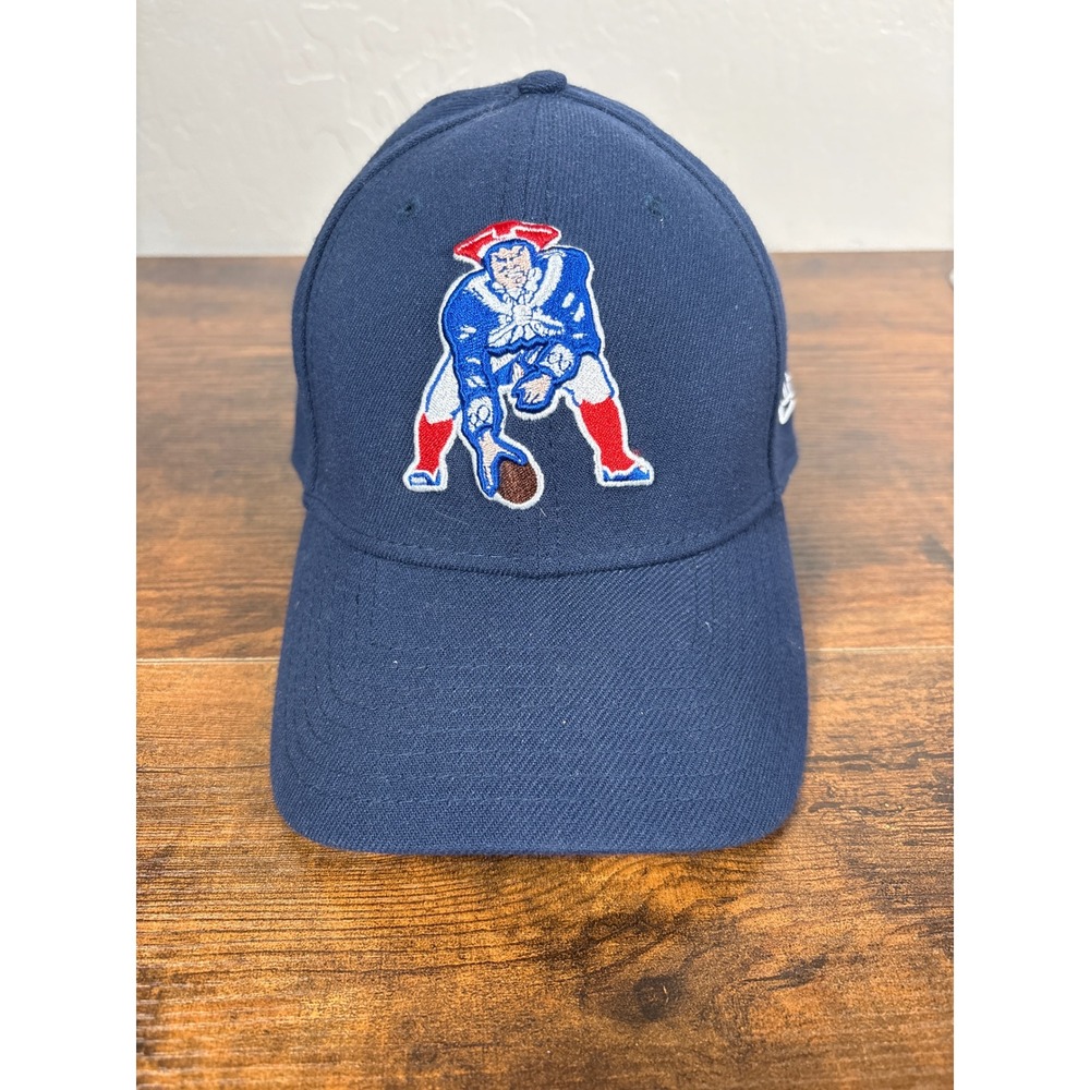 New England Patriots New Era 39THIRTY Hat Navy Blue Pat Patriot Logo Large XL